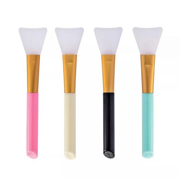 Silicone brush for applying cosmetic masks black